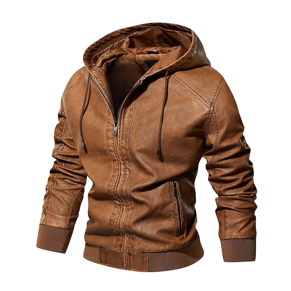 ジャケット・アウター VINTAGE Mens Vintage Style Cowhide Motorcycle Biker Retro Zipper